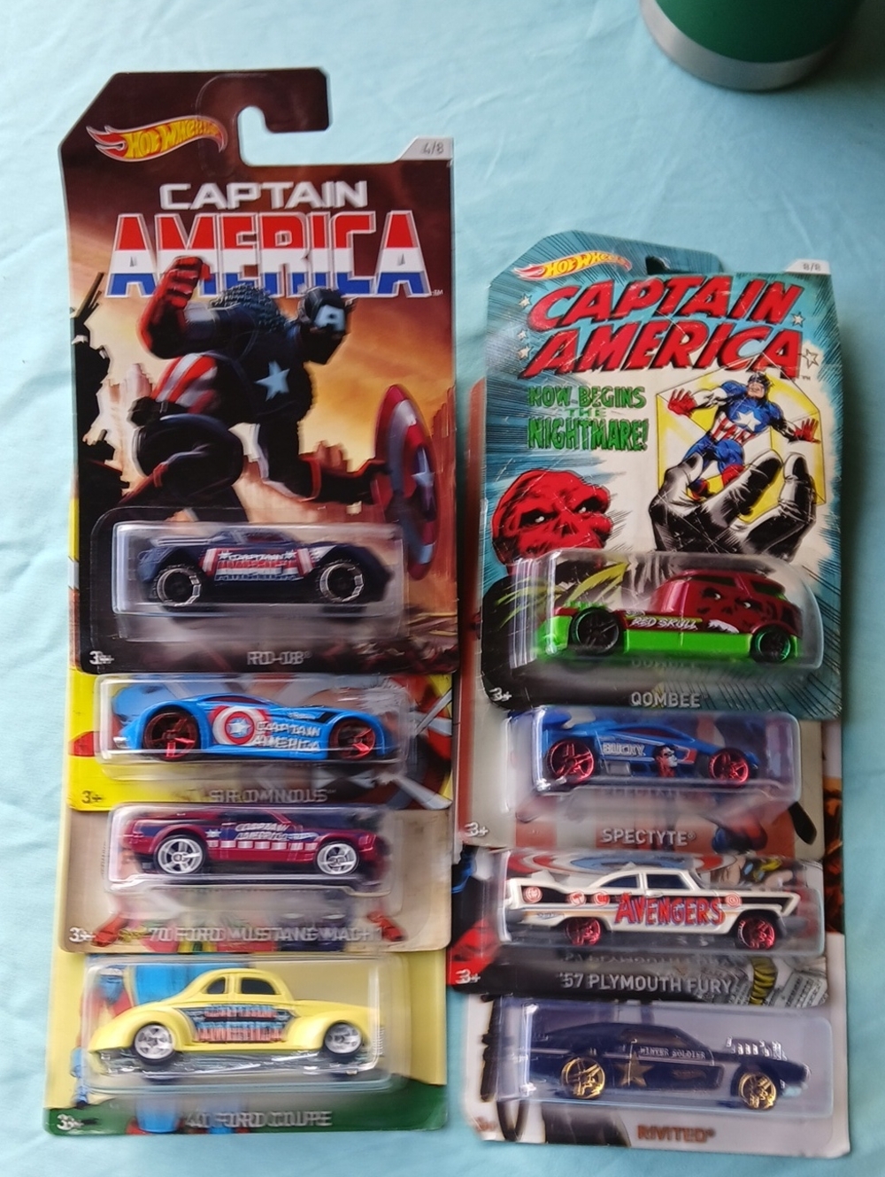 Hot Wheels Captain America Die-Cast Cars Set Of 8